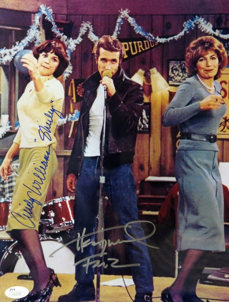 Henry Winkler Cindy Williams Dual Signed Autographed 10X13 Photo Poster painting Happy Days JSA