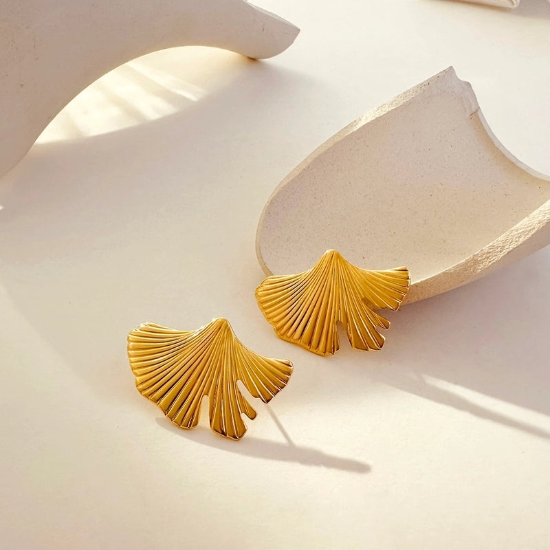 1 Pair Exaggerated Beach Tropical Leaf 304 Stainless Steel Ear Studs