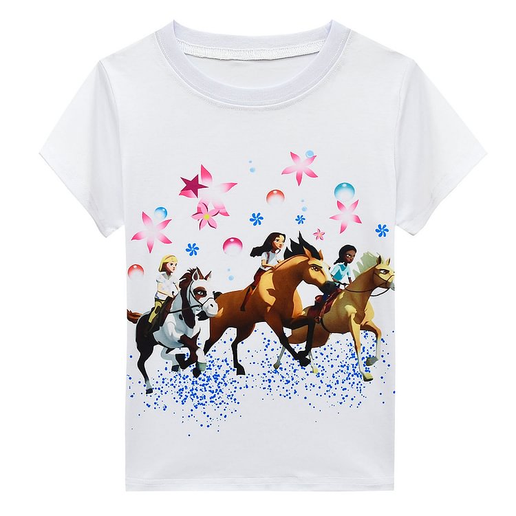 children's suit skirt spirit riding  pony King girls' short sleeve short skirt 3709-Mayoulove