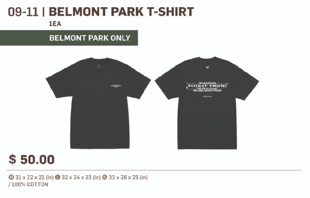 SEVENTEEN 'Right Here' World Tour Belmont Park T-Shirt officialsvtshop