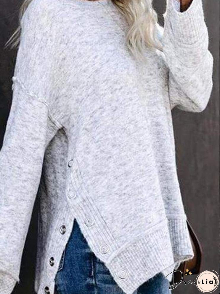 Button Knitted Pullover Sweater