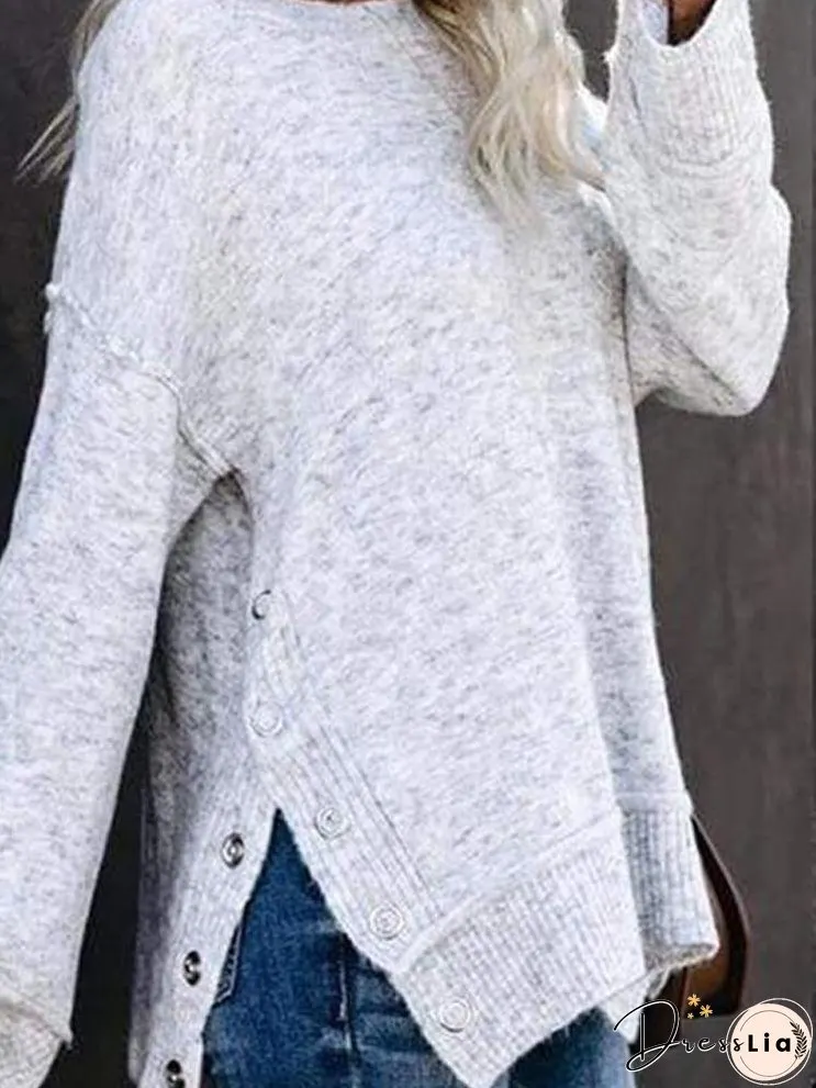 Button Knitted Pullover Sweater