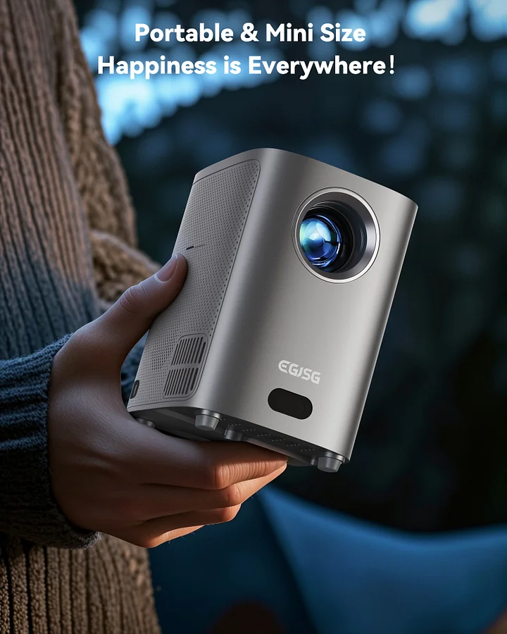 One-Button Focus] Mini Projector with 5G WiFi and Bluetooth