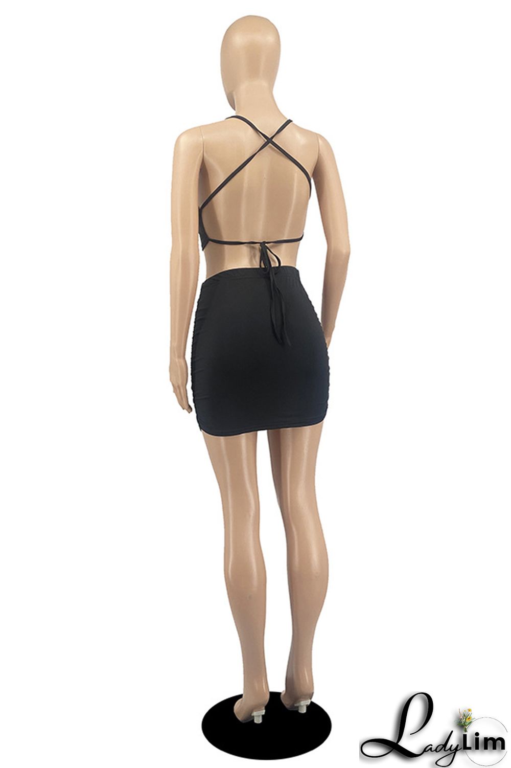 White Sexy Casual Solid Bandage Strap Design Spaghetti Strap Sleeveless Two Pieces