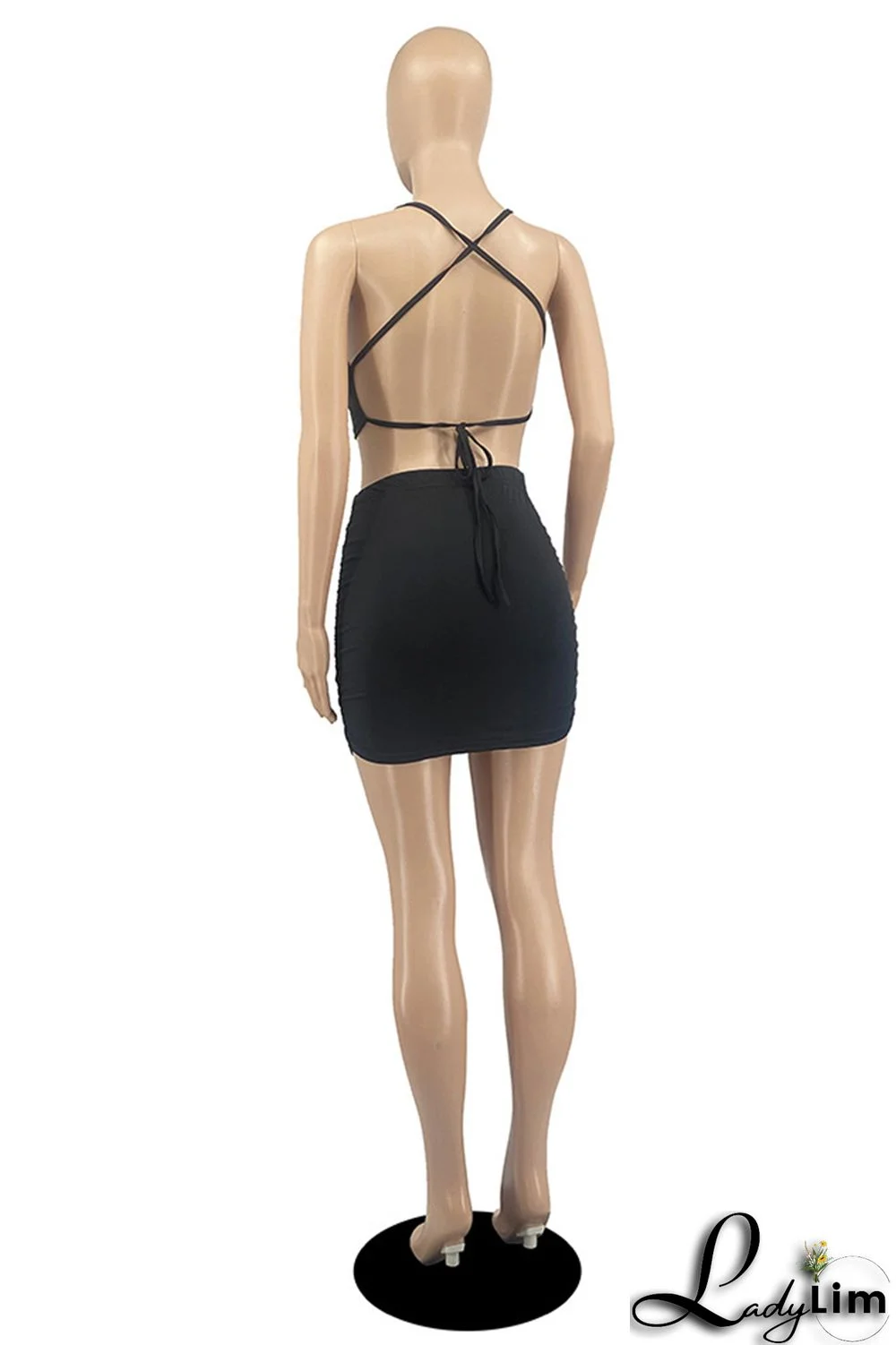 White Sexy Casual Solid Bandage Strap Design Spaghetti Strap Sleeveless Two Pieces