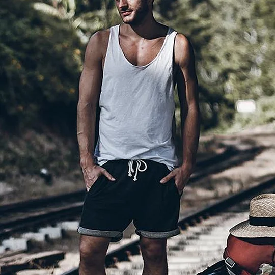 Men's Solid Color Casual Tank Lixishop 