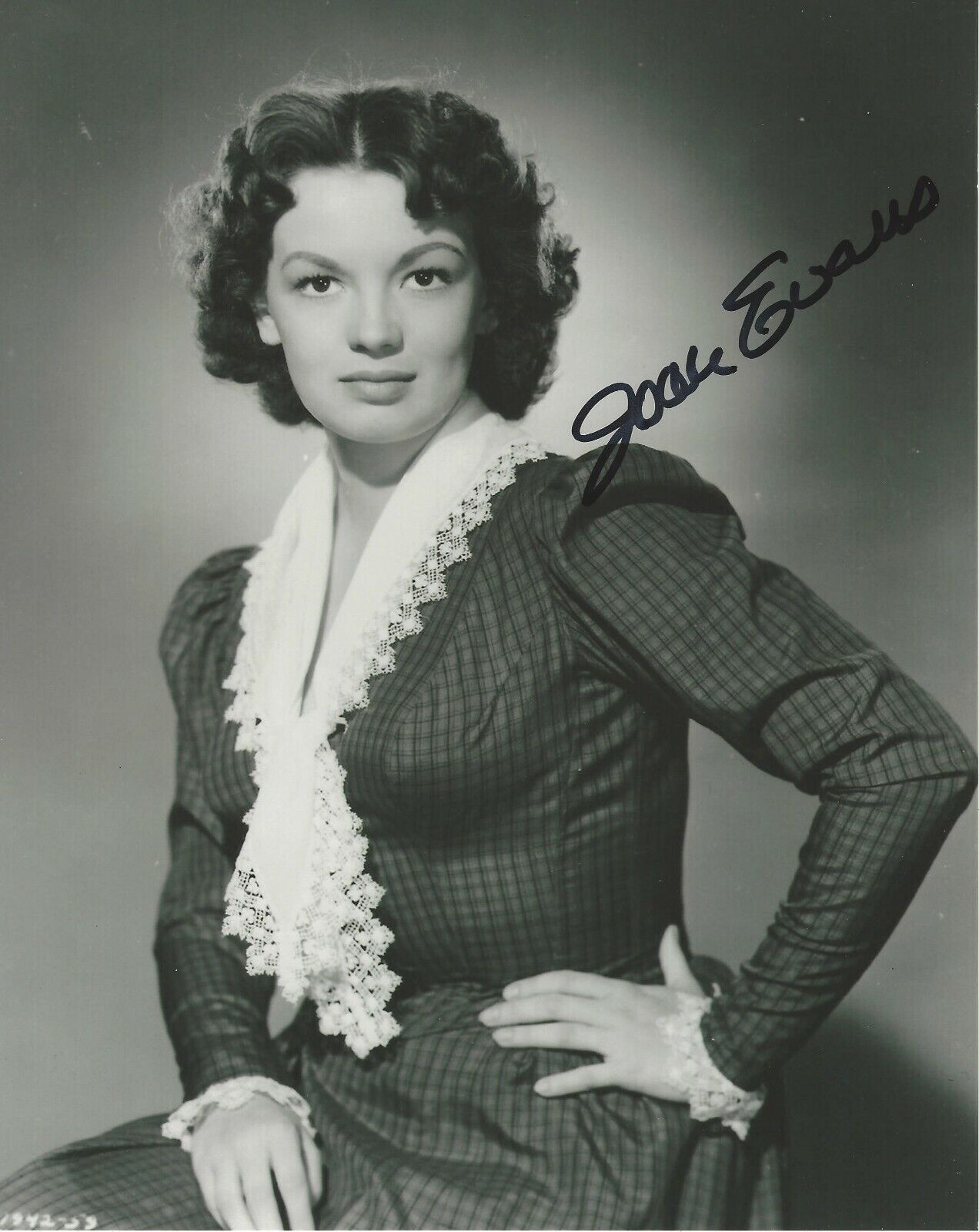 JOAN EVANS SIGNED COLUMN SOUTH 8x10 MOVIE Photo Poster painting w/COA ROSEANNA MCCOY ACTRESS