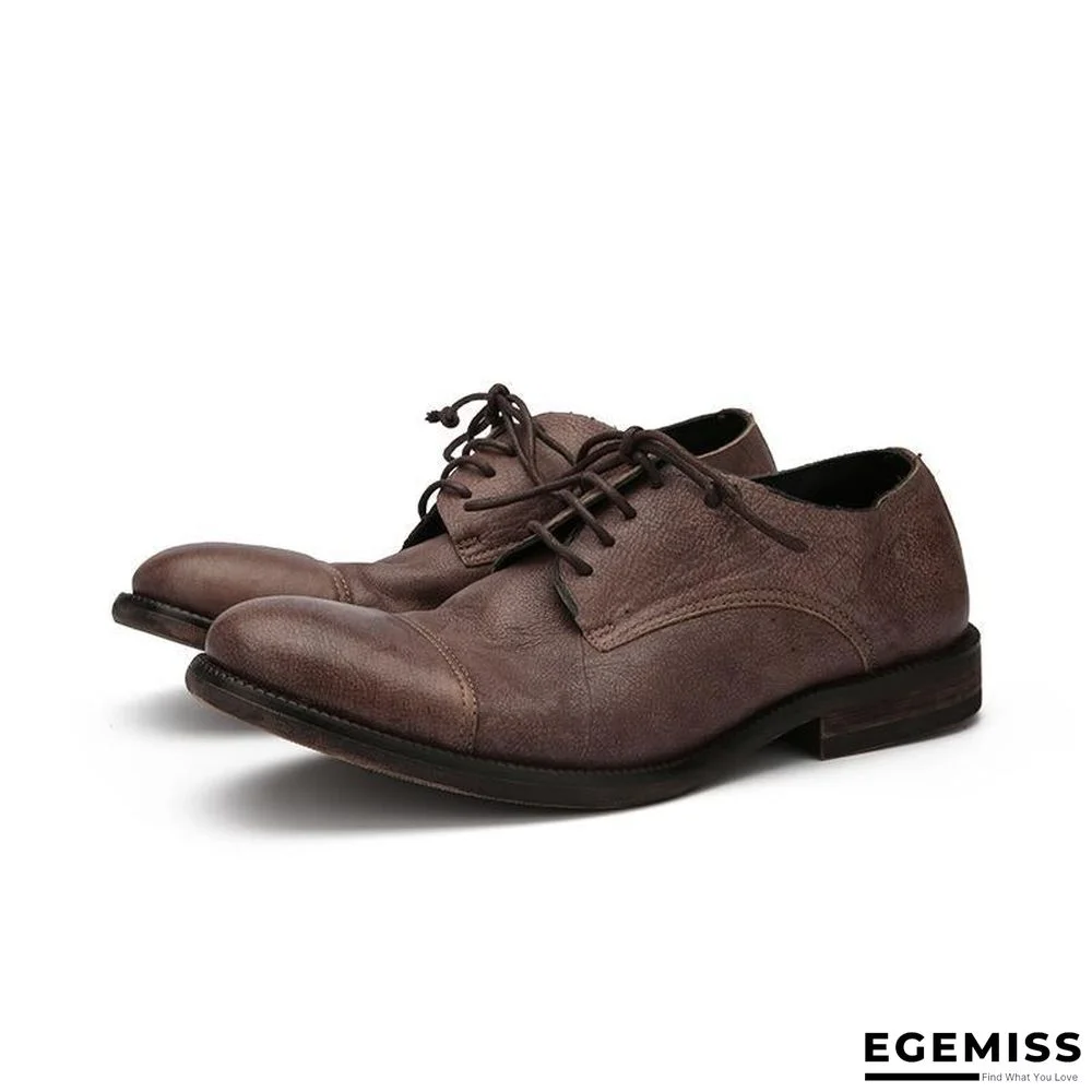 Retro Style Derby Shoes Handmade Vintage Leather Shoes | EGEMISS