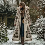 Women's Vintage Viking Floral Vigvihil Rune Long Thick Knit Sweater - Image 2