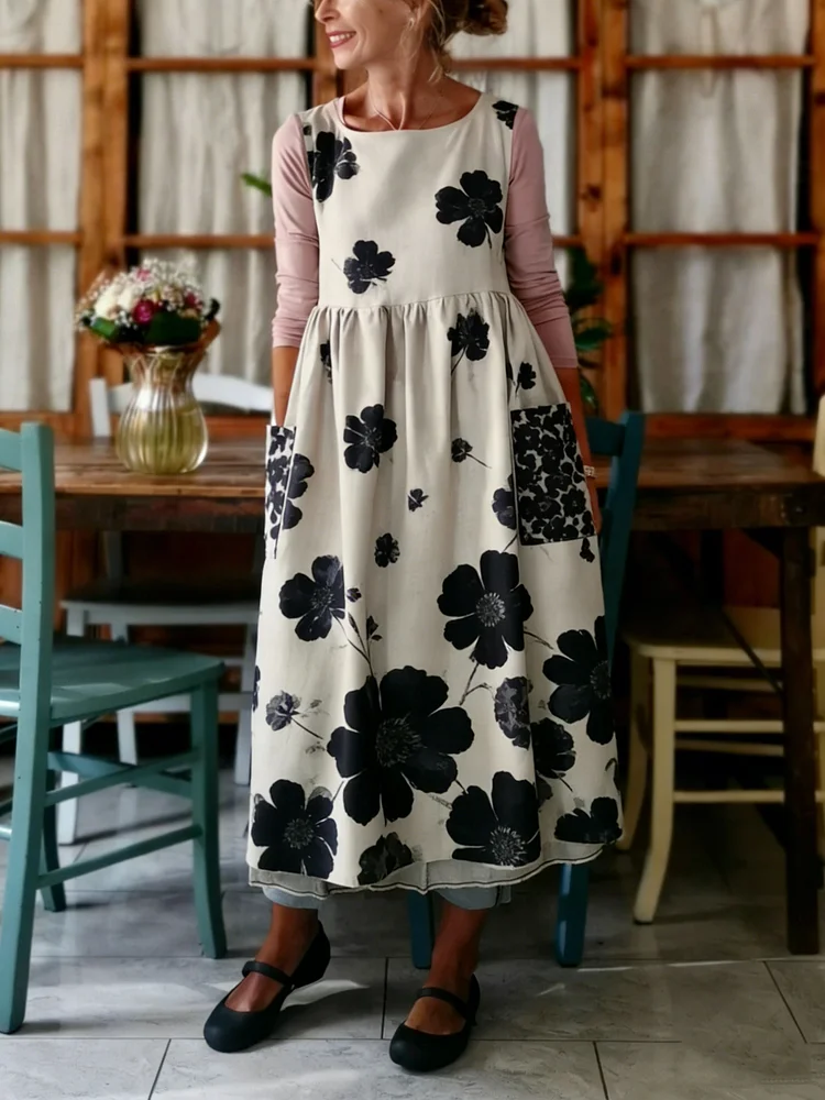 Floral Print Apron