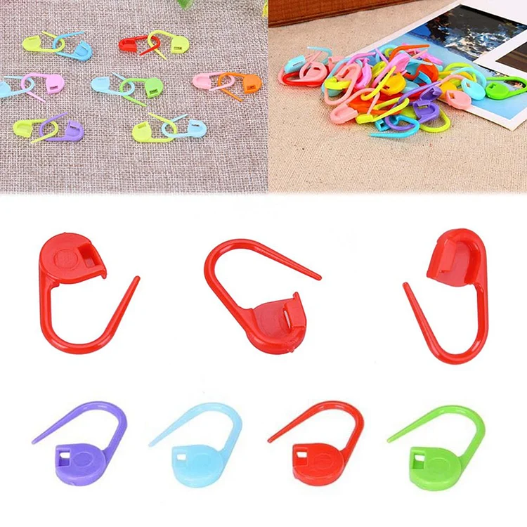 Knitting Tools Plastic Clip Hook Mixed Color Crochet Markers (100pcs)-137836