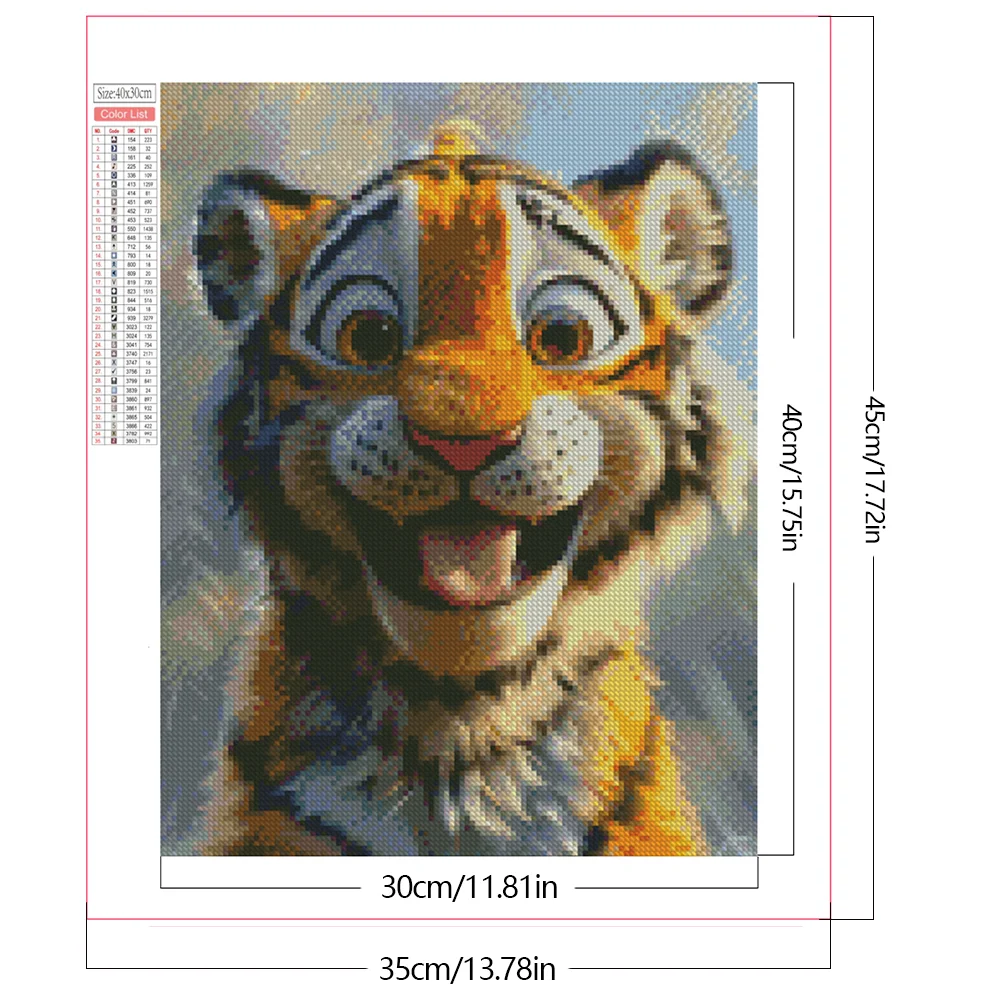 Diamond Painting - Full Square Drill - Tiger(Canvas|35*45cm)