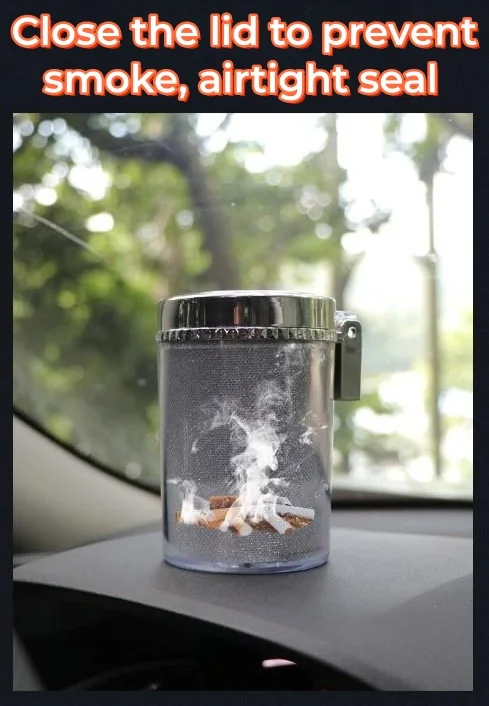 Car ashtray with LED light creative personality with cover