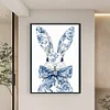 (Stamped/Counted) Blue And White Porcelain-Rabbit-11CT Cross Stitch 40*60cm/15.75*23.62in (Big Size)