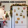 10PCS DIY Pearl Diamond Painting Christmas Fridge Magnets, Sparkling Rhinestone Refrigerator Magnet Craft Kit for Home Decor & Gifts