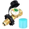 Propane Tank Adapter with Gauge Convert POL LP Tank Service Valve to QCC1/Type 1