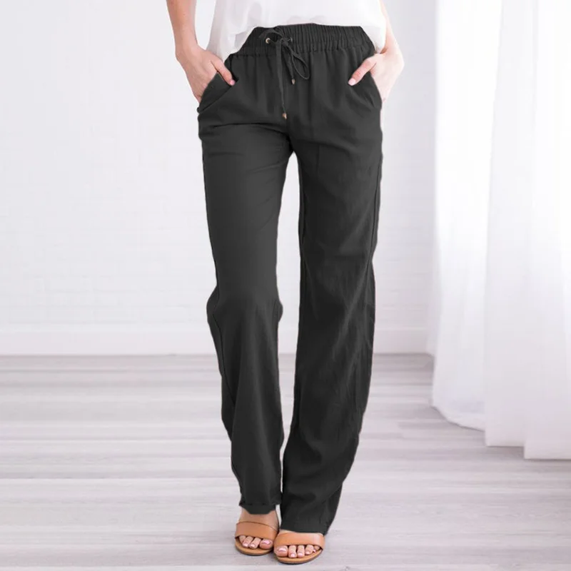 Solid Color Strap Loose Fashion Pants