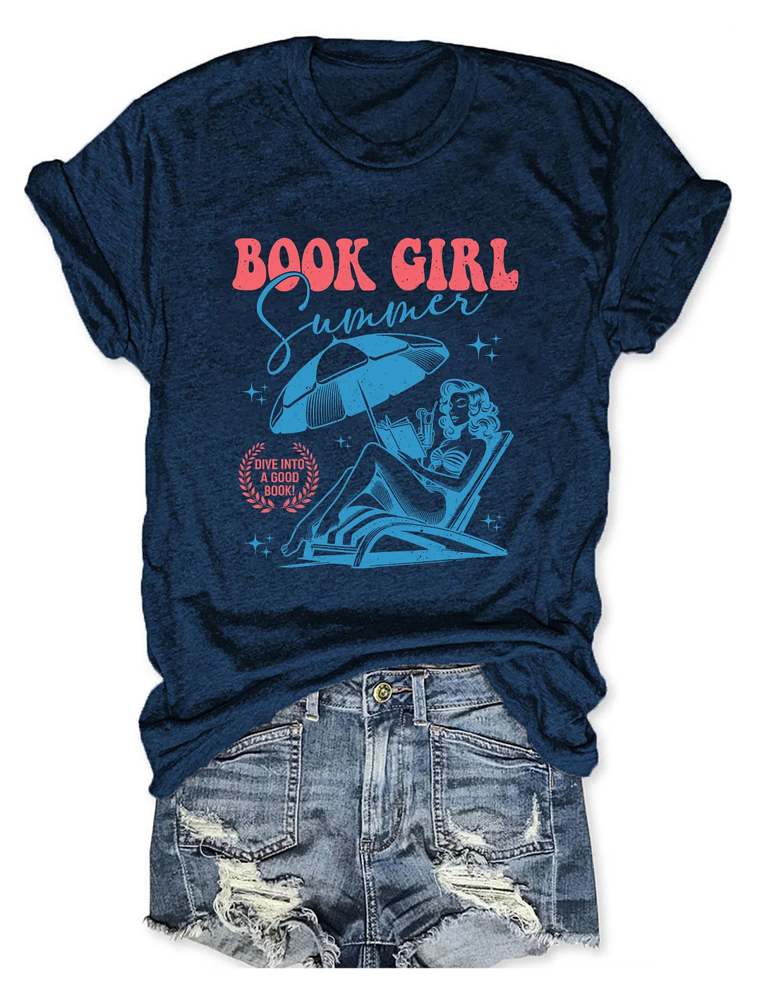 Book Girl Summer T-shirt