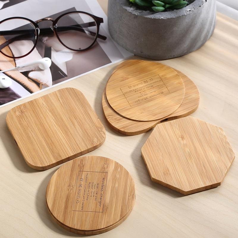 Bamboo Wood Slim Wireless Chargers