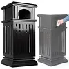 [US Local Warehouse] Commercial Trash Can with Removable Inner Bucket & Lid Side Opening Waste Bin for Garage Backyard