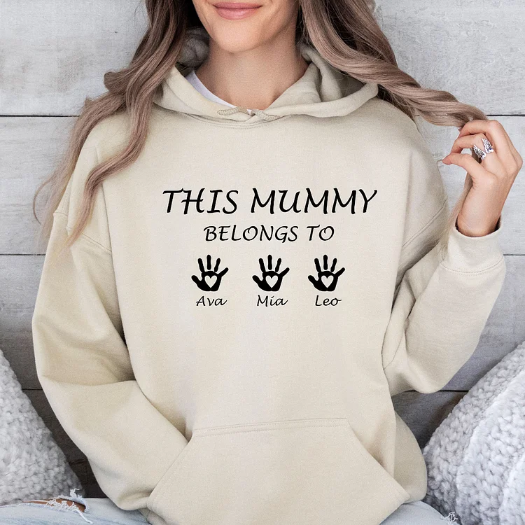 This Mummy Belongs-Custom Mama Sweatshirt with Kids Names,Mom Gift