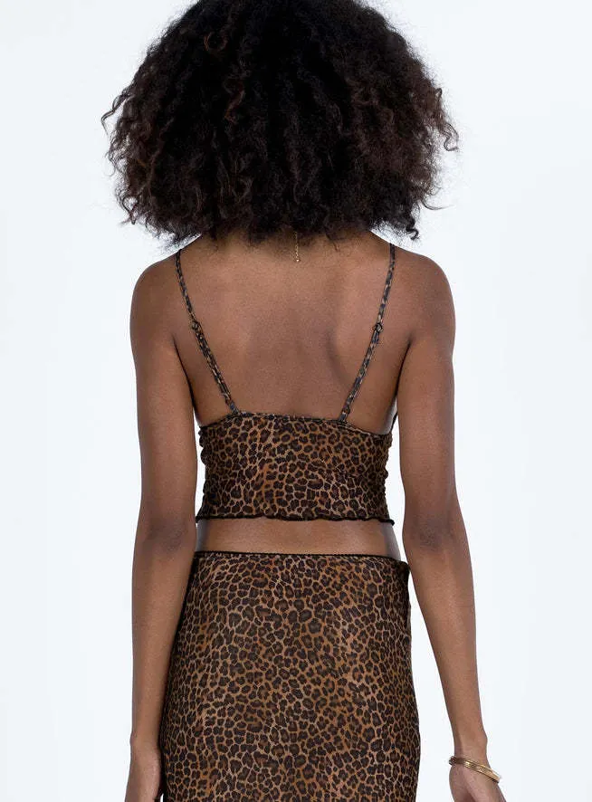 Uveng Uveng Fashion Women's New Leopard-Print Vest Women's Top Dress Suit