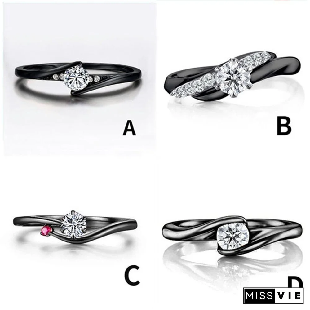 rings for women Fashion Retro black ladies wedding rings Diamond ring