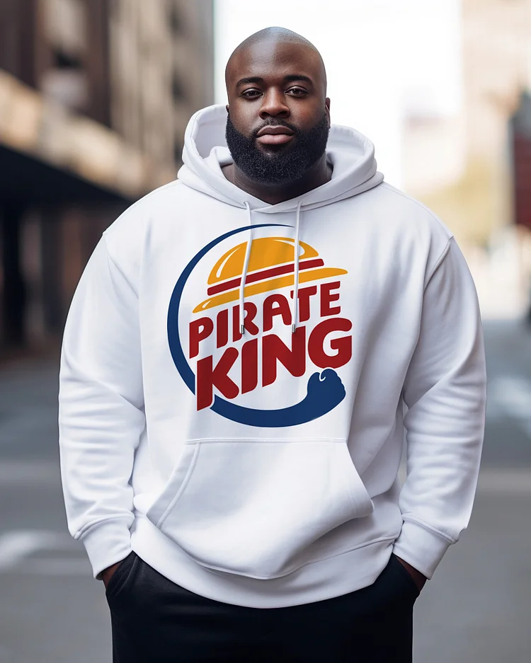 Men's Plus Size Crown Casual Simple Pirate King Long Sleeve Hoodie