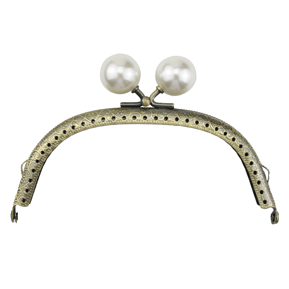 

Pearl Wallet Metal Handle Frame Arc Shaped DIY Purse Clutch Kiss Clasp Lock, 12.5cm, 501 Original
