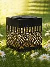 Solar Powered Deck Step Stair Lights Mandalas Theme Waterproof Fence Light Decorative Mandalas Lights for Garden Post Patio Backyard Yard Decor