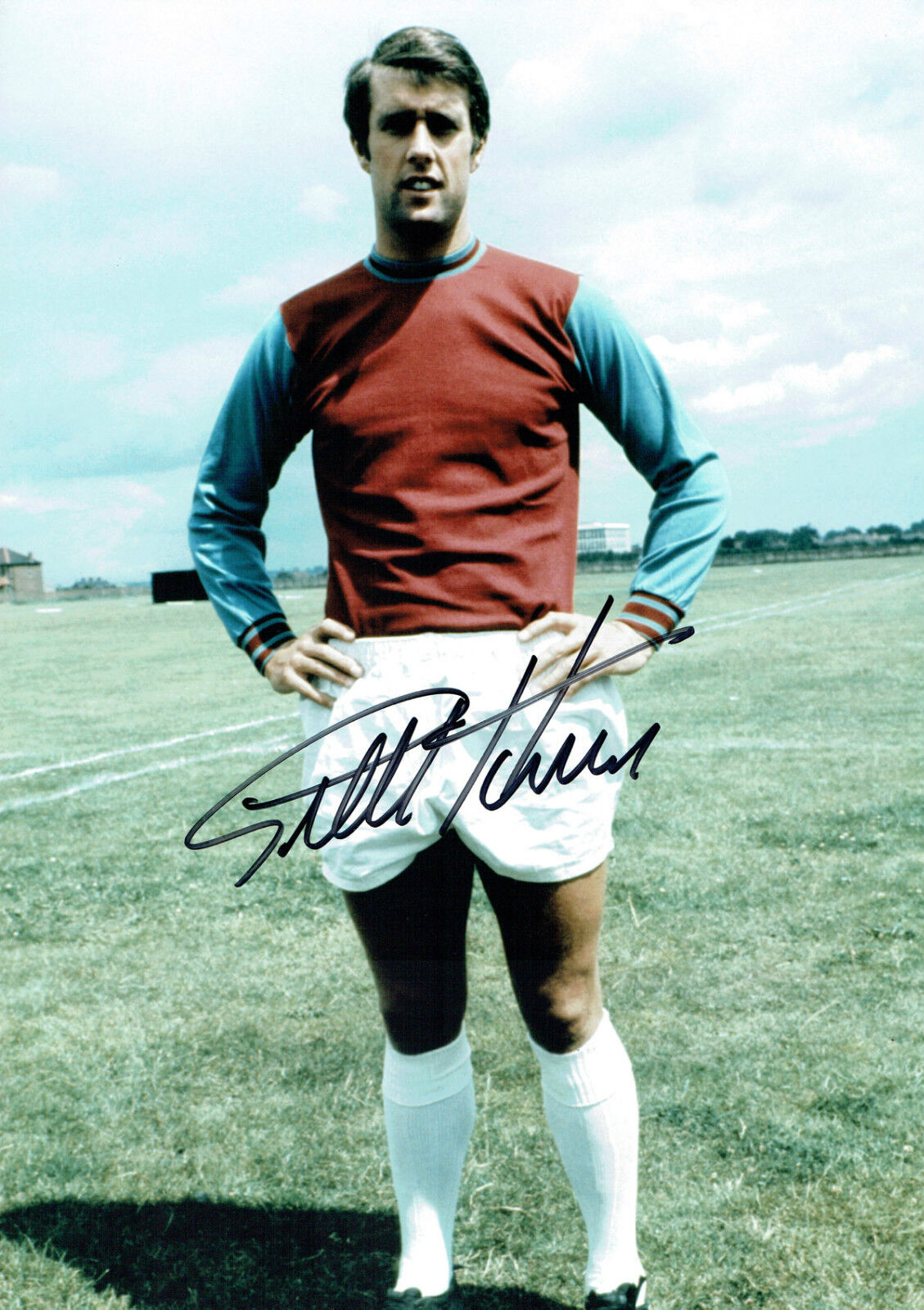 Geoff HURST West Ham United Signed Autograph 16x12 Photo Poster painting AFTAL COA Hammers