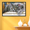 Black Cat - 2 strands 14CT Stamped Cross Stitch  28*16cm(Brand)