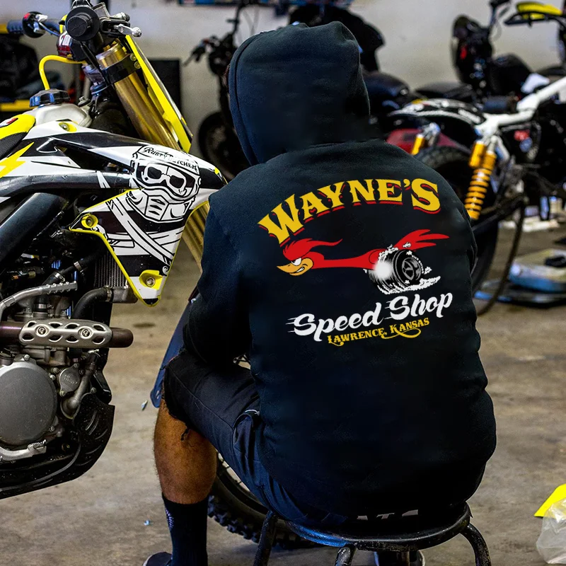 WAYNE'S SPEED SHOP Hot Rod Bird Print Men's Hoodie
