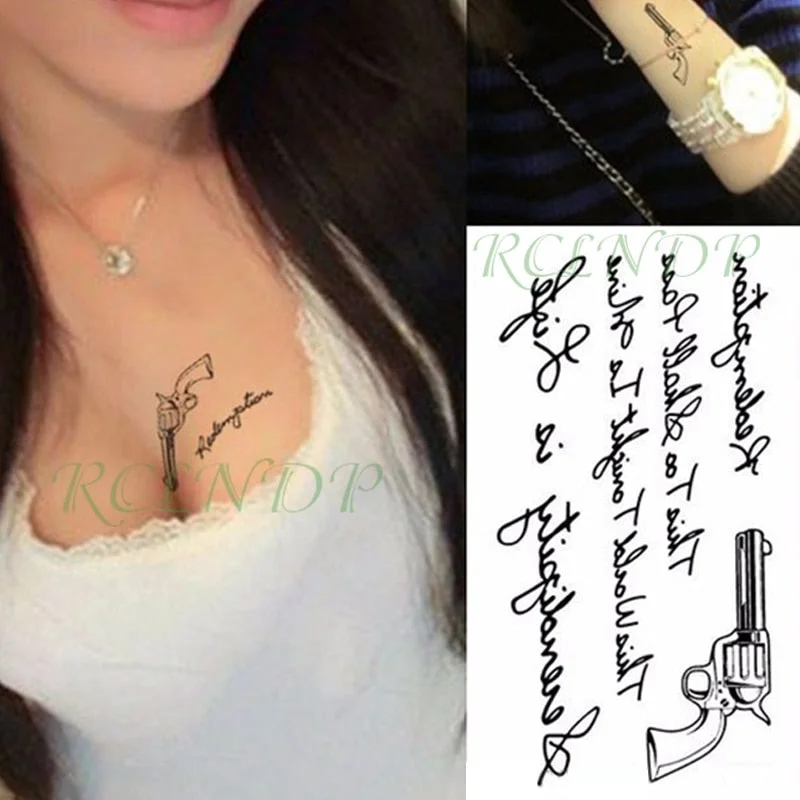 Waterproof Temporary Tattoo Sticker Love Heart Pattern Letters Design Arabic Writing Flash Tatoo Fake Tatto for Woman Men