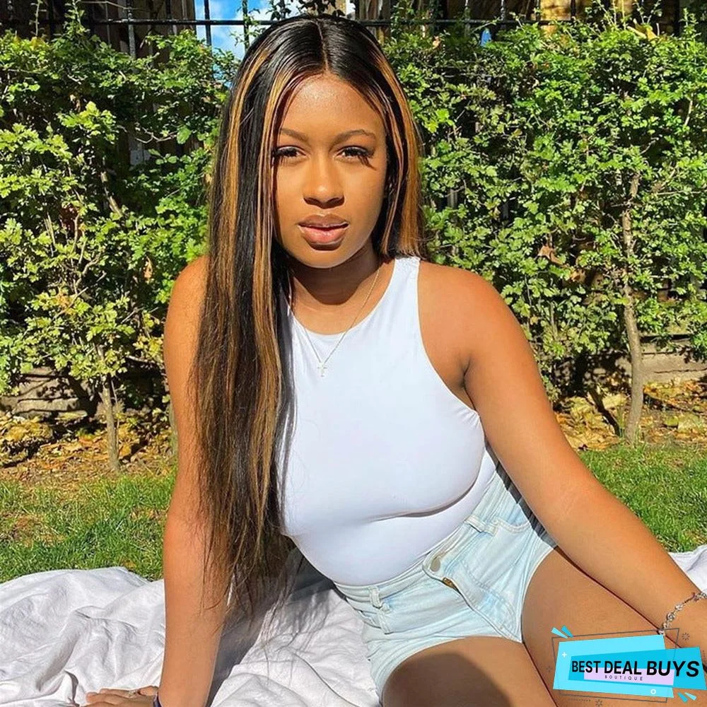 New Wig Women's European and American Gradient Long Straight Hair Chemical Fiber High Temperature Silk Headgear