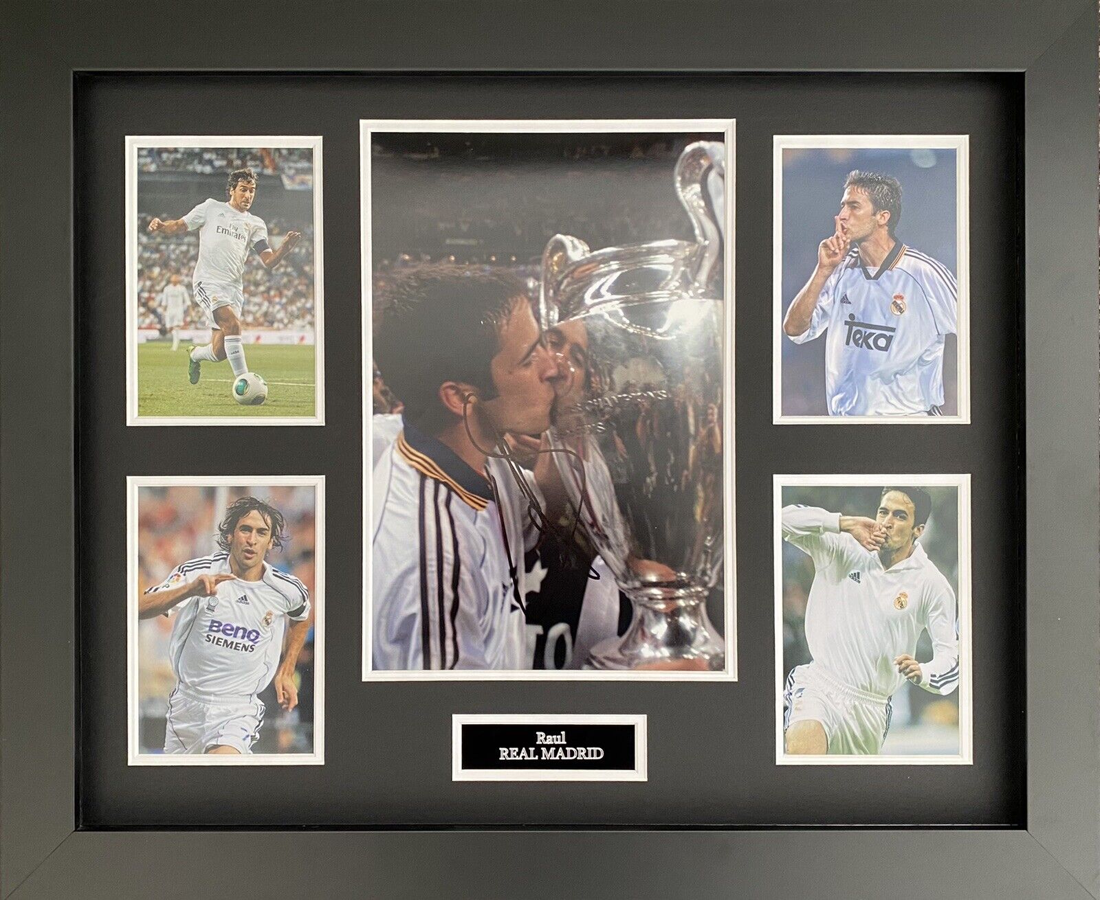 Raul Hand Signed Real Madrid Photo Poster painting In 20x16 Frame Display, See Proof