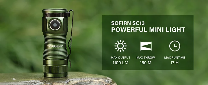 Mini Rechargeable EDC Flashlight | SOFIRN SC13 with Nichia 519A