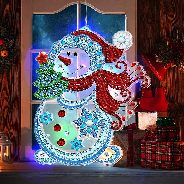 Christmas diamond decoration | snowman | diy diamond sticker with lamp pendant