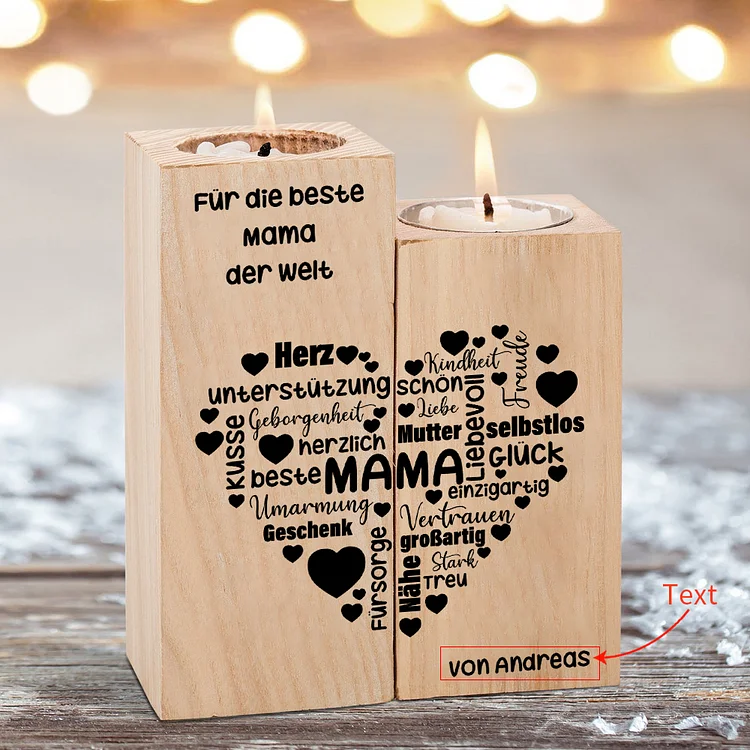 Kettenmachen Personalisierte Text Kerzenhalter-Für die Beste Mama der Welt-Geschenk für Mutter