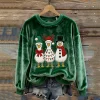 Lovely Christmas Ducks Fleece Cozy Plush Sweatshirt 4aec