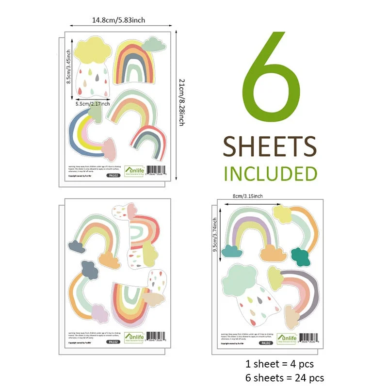 Rainbow Wallpaper On The Wall Stickers For Children's Room Ornaments Baby Room Stencils For Walls For Vinyls Decorative