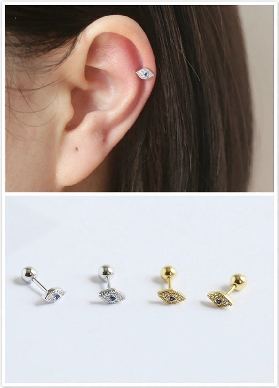 1 Pair Silver Devil'S Eye Ear Studs