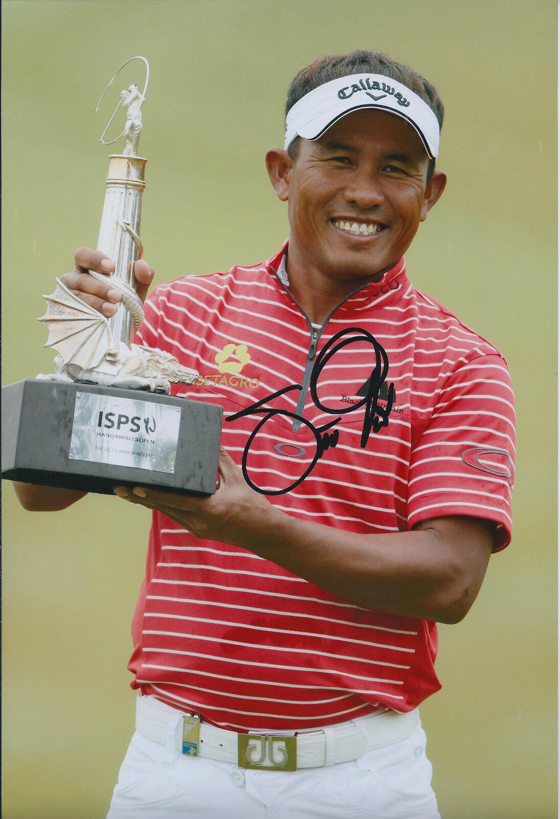 Thongchai JAIDEE SIGNED Autograph 12x8 Photo Poster painting AFTAL COA European Tour Golf WINNER