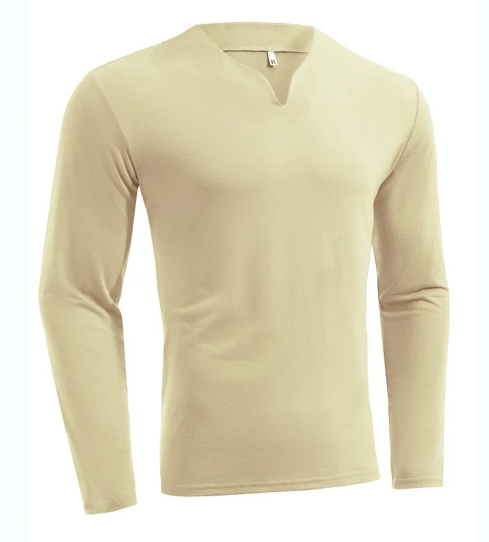 Uveng Uveng New Hot Fitness Plus-Size Sports T-Shirt Men's Elastic Comfortable Long-Sleeved Autumn V-Neck