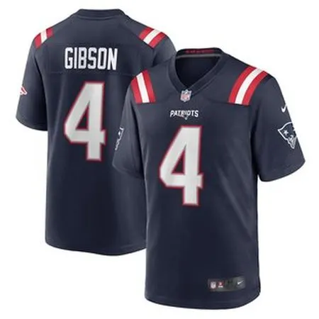 Men's New England Patriots #4 Antonio Gibson  Navy Game Jersey