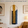 (Finished Product)Macrame Wall Hanging Boho Dream Catcher Hand Woven Leaf Tapestry Modern Aesthetic Tassel Wall Decor for Home Bedroom Living Room
