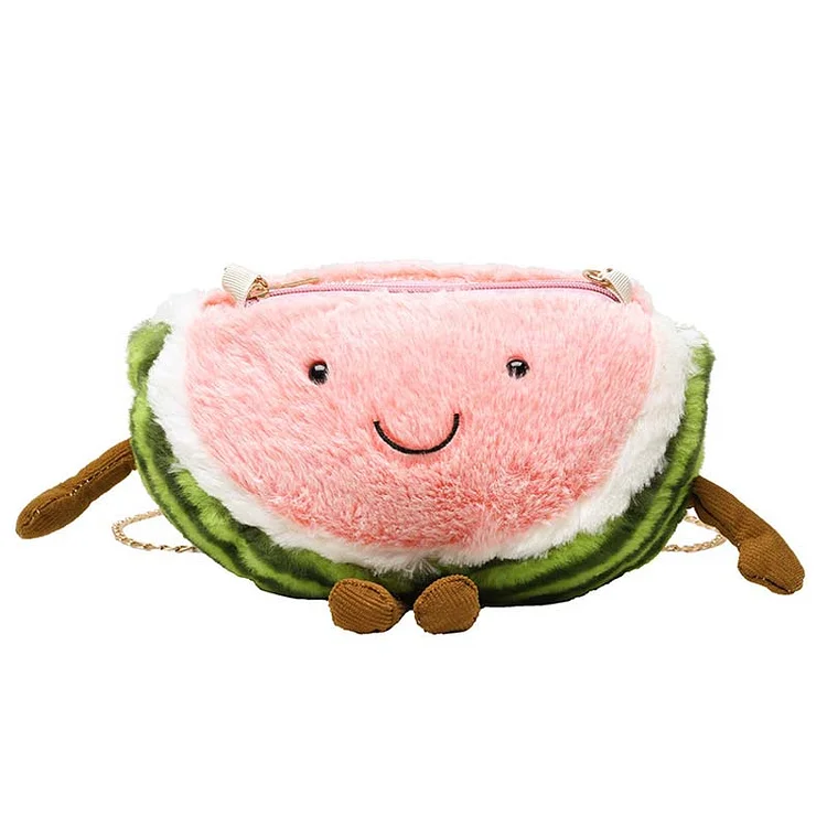 Cute Watermelon Plush Crossbody Bag - Modakawa modakawa