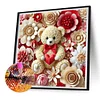 Diamond Painting -DIY Full Round Drill Rose Love Bear