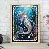Blaue Meerjungfrau DIY, teilweise Diamantperlen-Malerei-Kunstsets 30x40 cm Spezialform Perlengem&auml;lde Bildkunsthandwerk f&uuml;r Wanddekoration zu Hause