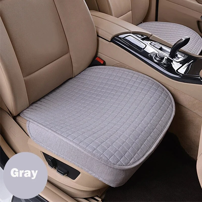 Car Cover Fu Tighty Surrounded Fax Seat Cushion Linen Fabric Front Chair Vehice Protector Auto Accessories